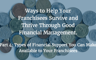 Ways to Help Your Franchisees Survive and Thrive Through Good Financial Management – Part 4: Types of Financial Support